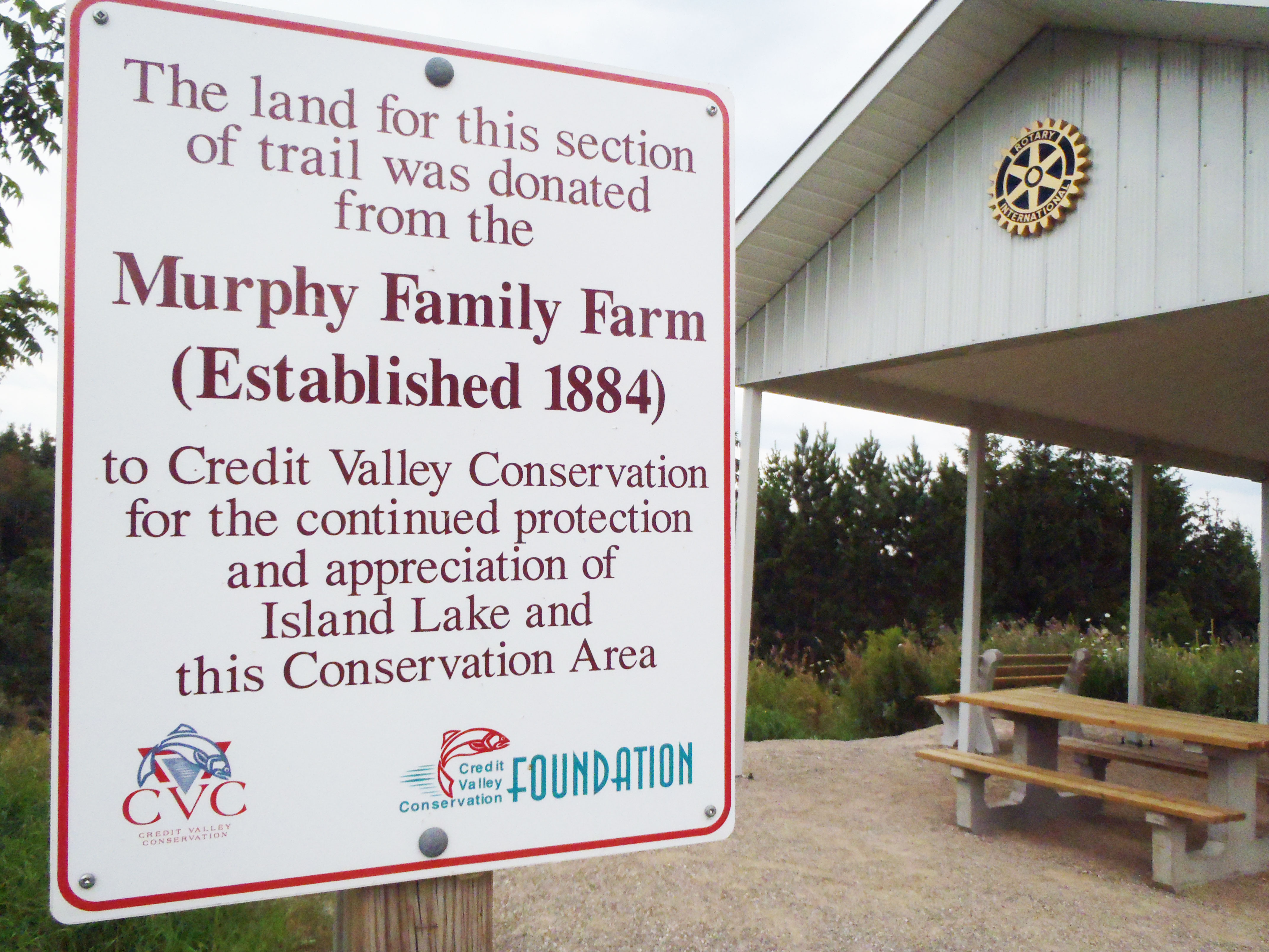 Land for the Gazebo, donated by the Murphy Family.