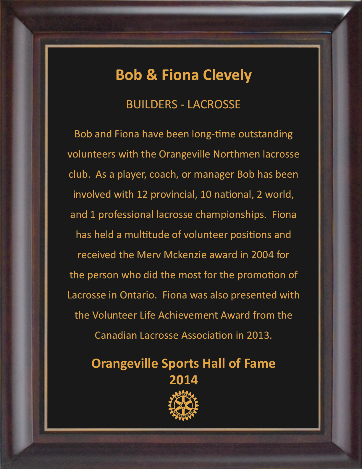 Bob & Fiona Clevely 2014
