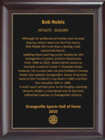 Bob Noble 2010 Hall of Fame Plaque