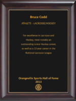 Bruce Codd 2013 Hall of Fame Plaque