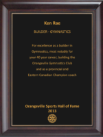 Ken Rae 2013 Hall of Fame Plaque