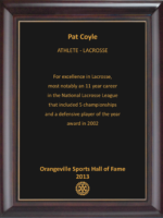 Pat Coyle 2013 Hall of Fame Plaque